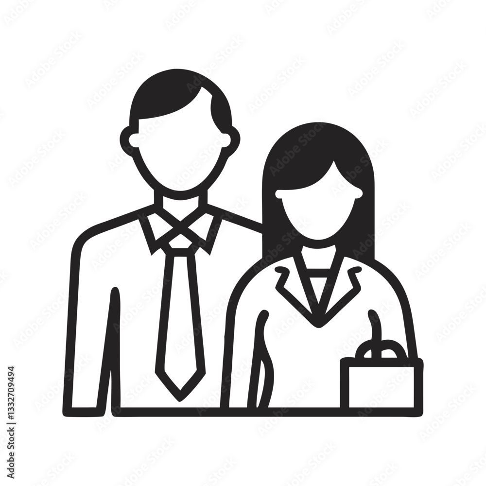 businessperson man and woman icon, businessperson man and woman flat illustration - simple vector illustration of businessperson man and woman , perfect for icons and logos businessperson man and woman icon, businessperson man and woman flat illustration - simple vector illustration of businessperson man and woman , perfect for icons and logos