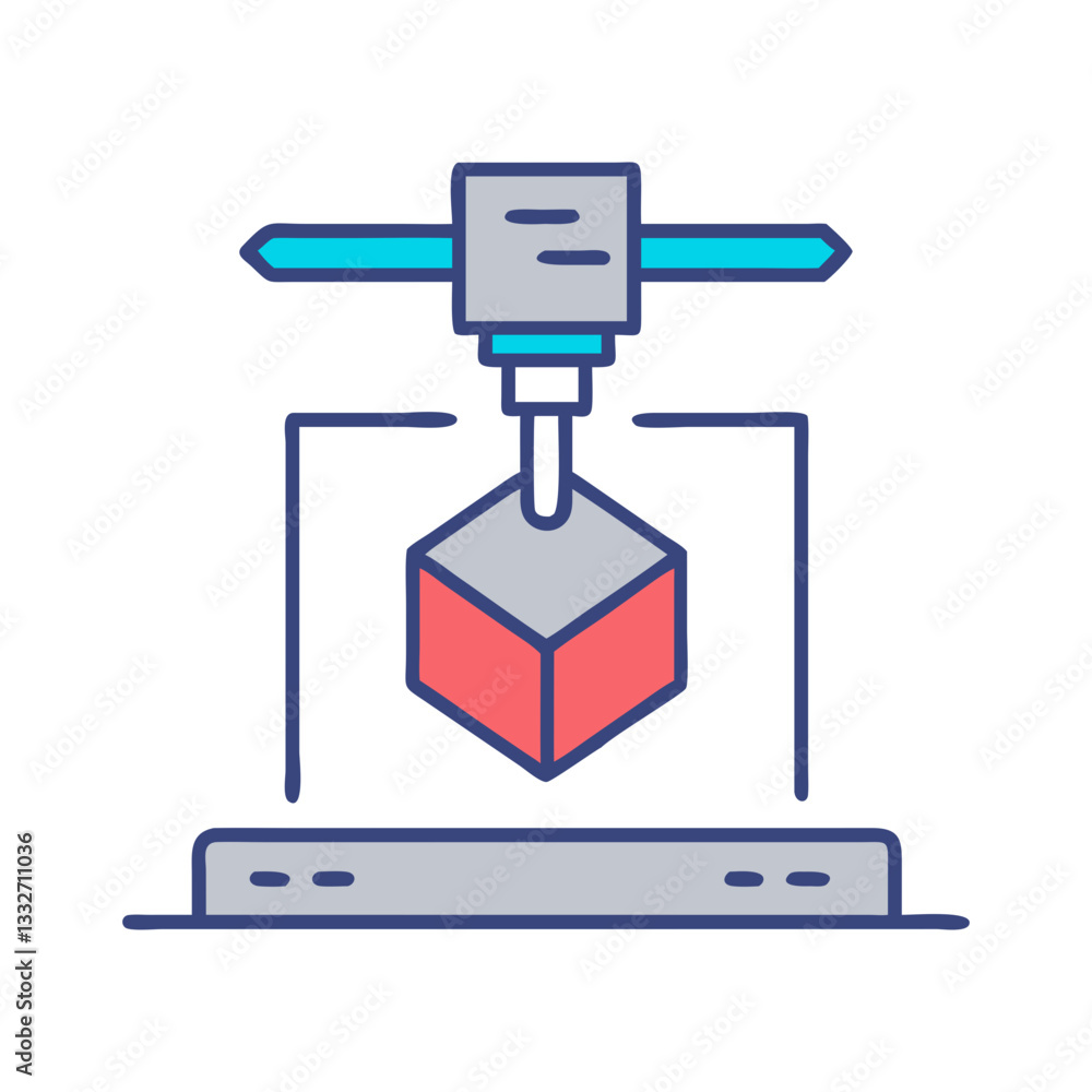 3d printing icon, 3d printing flat illustration - simple vector illustration of 3d printing , perfect for icons and logos 3d printing icon, 3d printing flat illustration - simple vector illustration of 3d printing , perfect for icons and logos