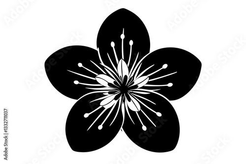Cherry Blossom Flower Icon – Flat Sakura Vector Illustration

