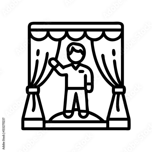 actor on stage icon, actor on stage flat illustration - simple vector illustration of actor on stage , perfect for icons and logos