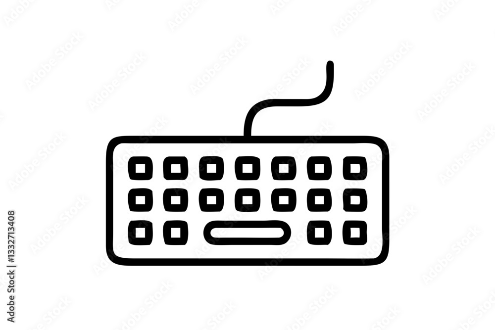Computer Keyboard Line Art Vector – Minimalist Input Device Icon
Computer Keyboard Line Art Vector – Minimalist Input Device Icon