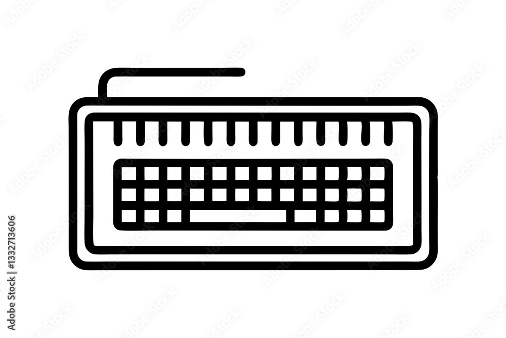 Computer Keyboard Line Art Vector – Minimalist Input Device Icon
Computer Keyboard Line Art Vector – Minimalist Input Device Icon