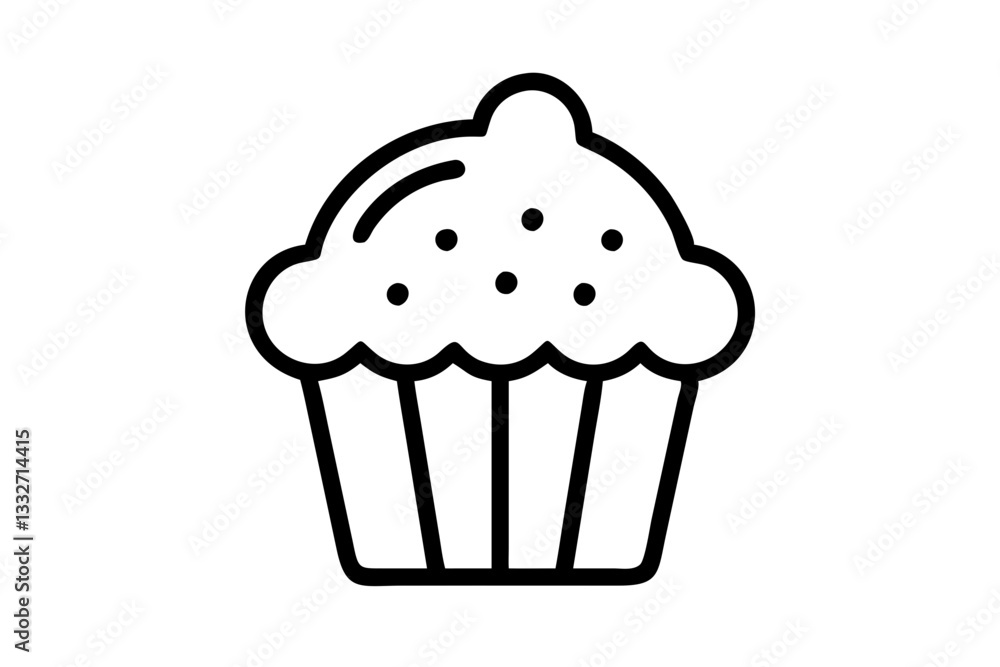 Cupcake Dessert Line Art Icon – Sweet Treat Vector for Apps & Web
Cupcake Dessert Line Art Icon – Sweet Treat Vector for Apps & Web