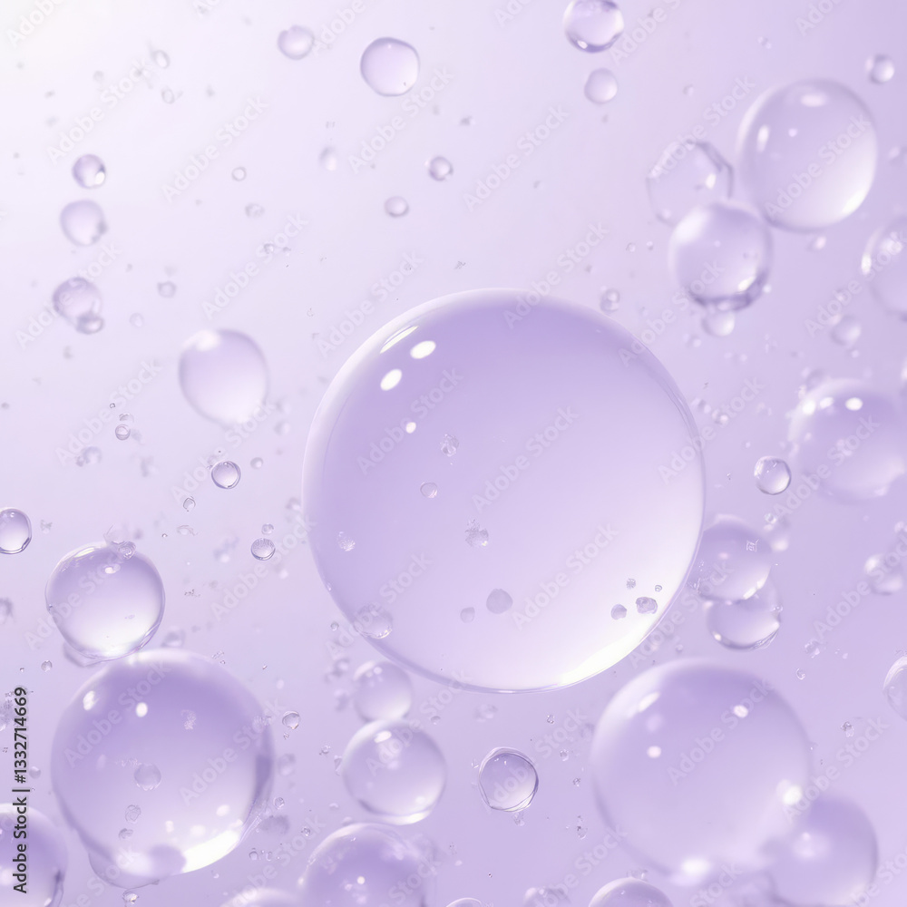 Translucent purple bubbles floating in soft background create dreamy atmosphere Translucent purple bubbles floating in soft background create dreamy atmosphere