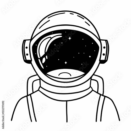 Wallpaper Mural Astronaut in space suit with a reflective visor showing stars on a dark background Torontodigital.ca