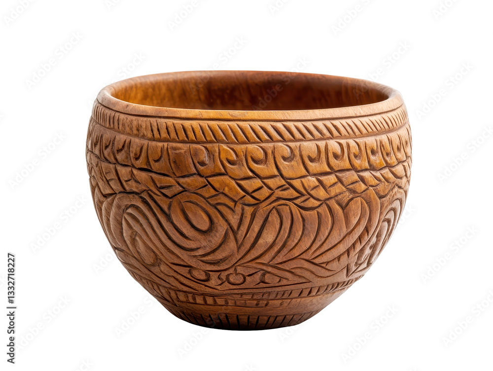 Isolated Carved Wooden Bowl Isolated Carved Wooden Bowl