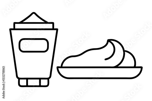 Hair Gel or Toothpaste Line Art Vector Icon for Personal Care

