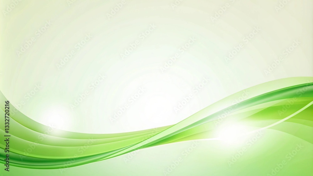Green Curved Background Design for PowerPoint Presentations