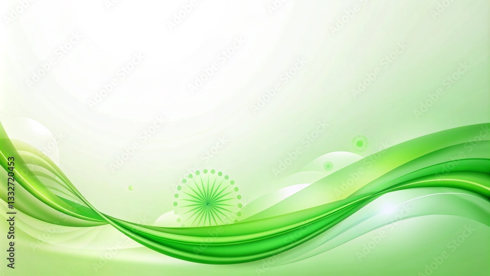 Green Curved Background Design for PowerPoint Presentations
