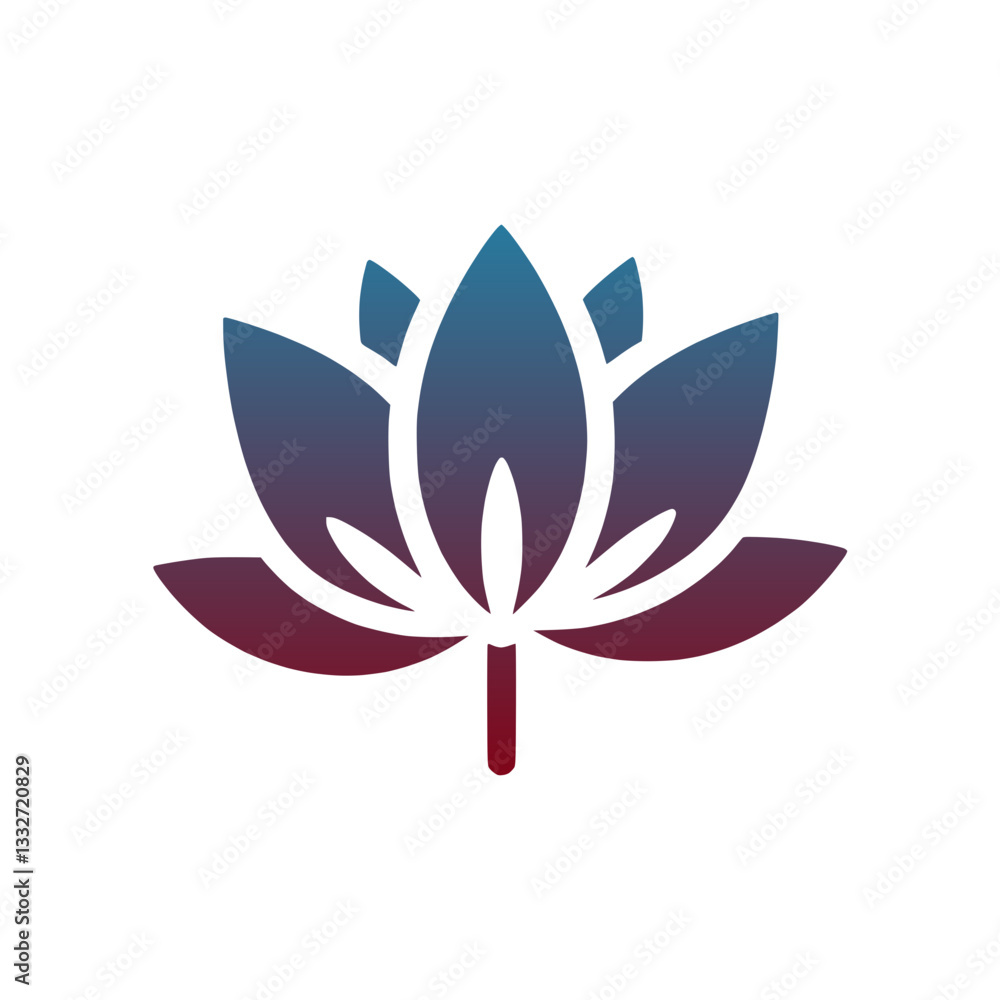 Silhouette icon of a lotus flower on transparent background Silhouette icon of a lotus flower on transparent background