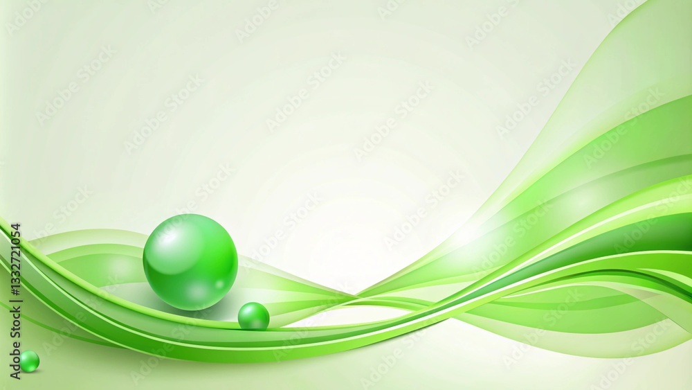 Green Curved Background Design for PowerPoint Presentations