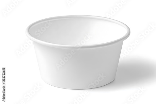 Isolated Empty White Paper Tub Container for Food Packaging Mockup