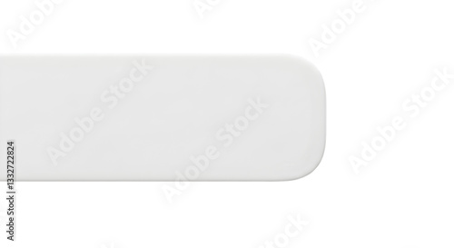 A curved edge, white rectangle on a black background; rounded corner, smooth shape