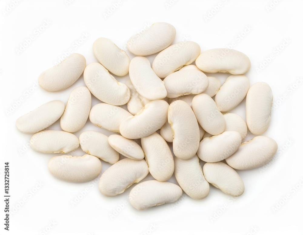 Pile of dried butter beans on white background Pile of dried butter beans on white background