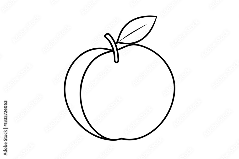 Peach Fruit or Nectarine with Leaf Flat Vector Icon
Peach Fruit or Nectarine with Leaf Flat Vector Icon