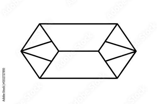Rectangular Emerald Gem Line Art Icon for Apps

