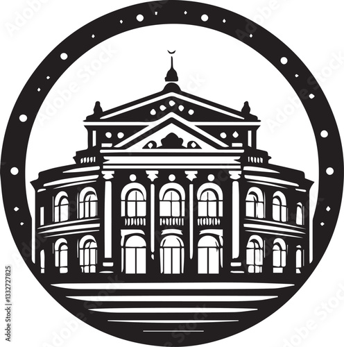 minimalist opera house logo