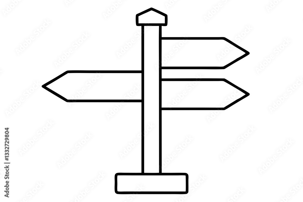 Signpost Guidepost or Road Sign with Three Different Directions Flat Vector Icon
Signpost Guidepost or Road Sign with Three Different Directions Flat Vector Icon