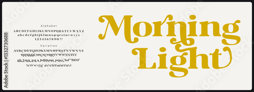 Regular classy, elegant serif vector font. Alphabet with Uppercase, lowercase, number and unique alternate. groovy and retro display font.