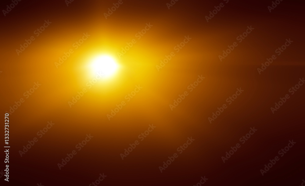 Obraz premium glowing light on blue background, shining effect element. Shining sun at clear blue sky with empty copy space. Sunny summer days with blue heaven. Sunrays, sunbeams, sunburst, sunlight