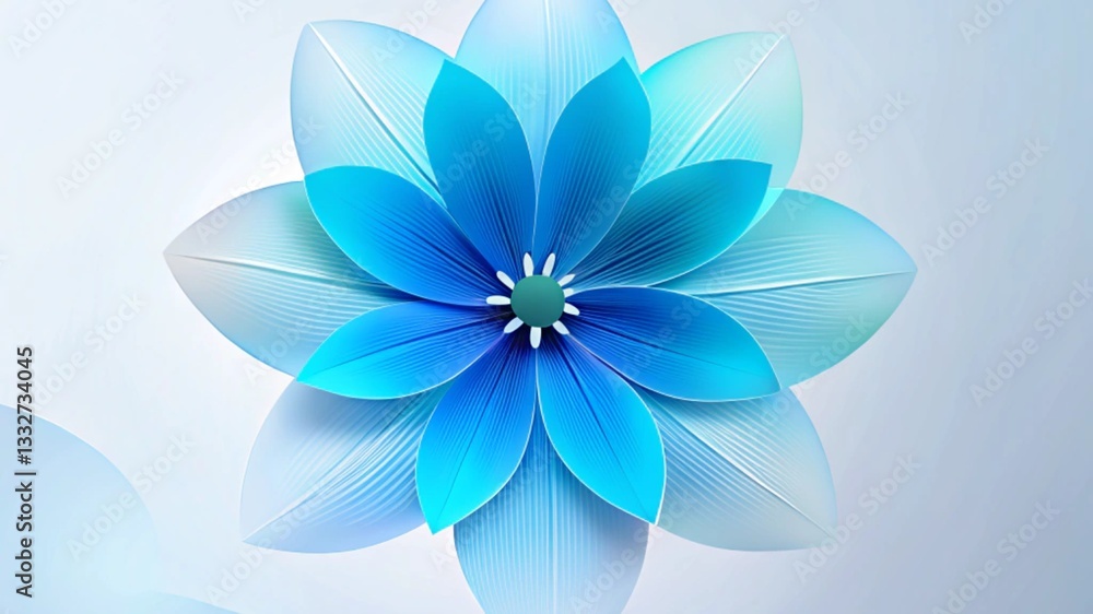Harmony in Blue- Elegant Flowers on a Soft Background