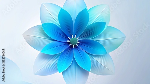 Obraz na płótnie Harmony in Blue- Elegant Flowers on a Soft Background w salonie