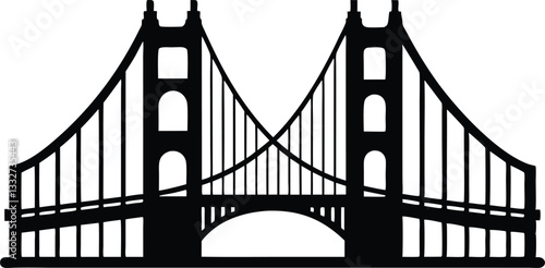 Golden gate bridge silhouette vector, Bridge silhouette vector