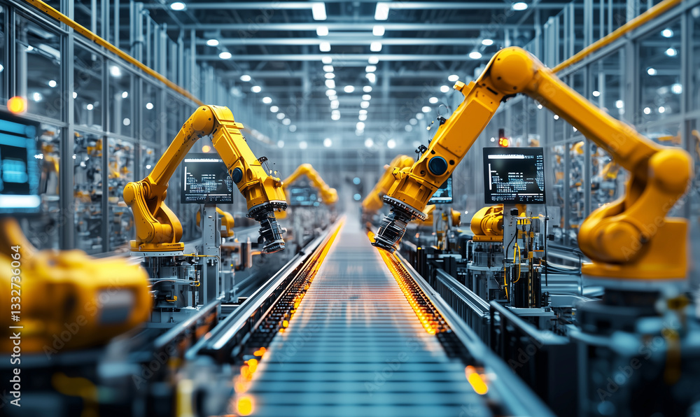 Automated industrial robot assembly line Automated industrial robot assembly line