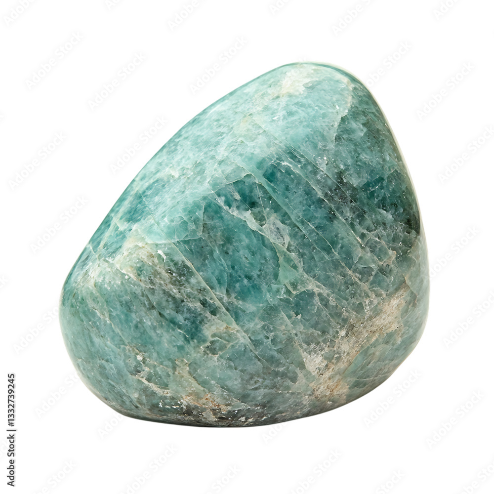 A Polished Chunk of Amazonite with Greenish Blue Color Isolated on Transparent Background A Polished Chunk of Amazonite with Greenish Blue Color Isolated on Transparent Background