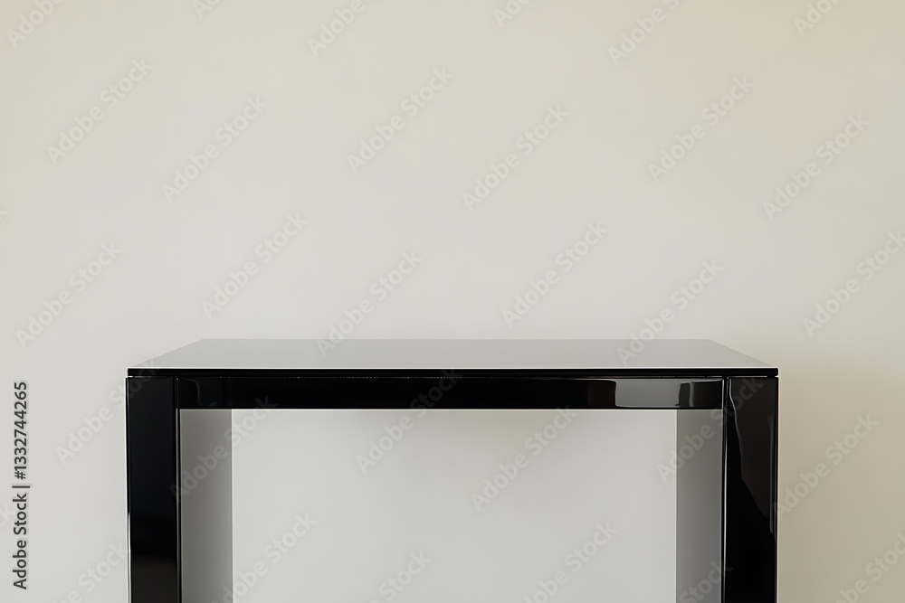 Black minimalist table on a white background Black minimalist table on a white background