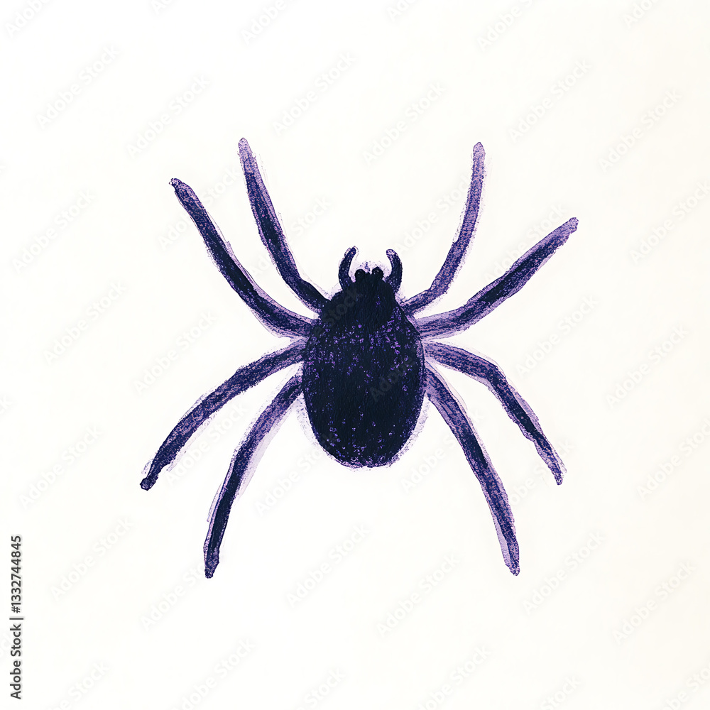 Black spider illustration on a light background showcasing detailed body structure and legs in a creative style Black spider illustration on a light background showcasing detailed body structure and legs in a creative style