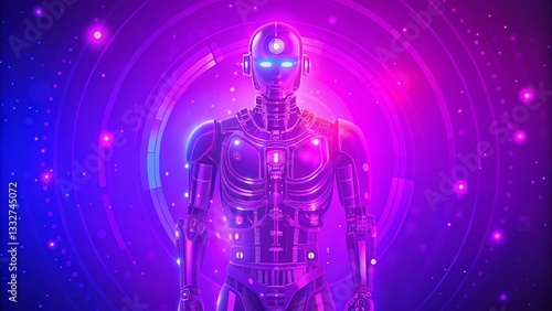 Obraz na płótnie Futuristic Robot Design Featuring a Vibrant Gradient Color Scheme for a Modern and Dynamic Look w salonie