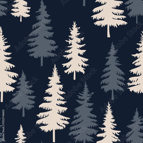 Pine Tree Seamless Pattern .eps