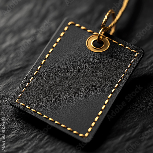 Minimalist Black Price Tag with Gold Foil Embossing