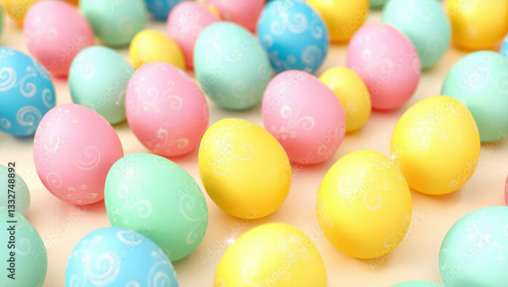 Vibrant Easter Eggs with Intricate Patterns Vibrant Easter Eggs with Intricate Patterns