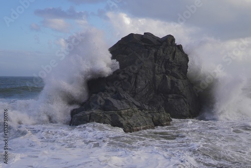 Tableau sur toile A powerful storm rages across the sea