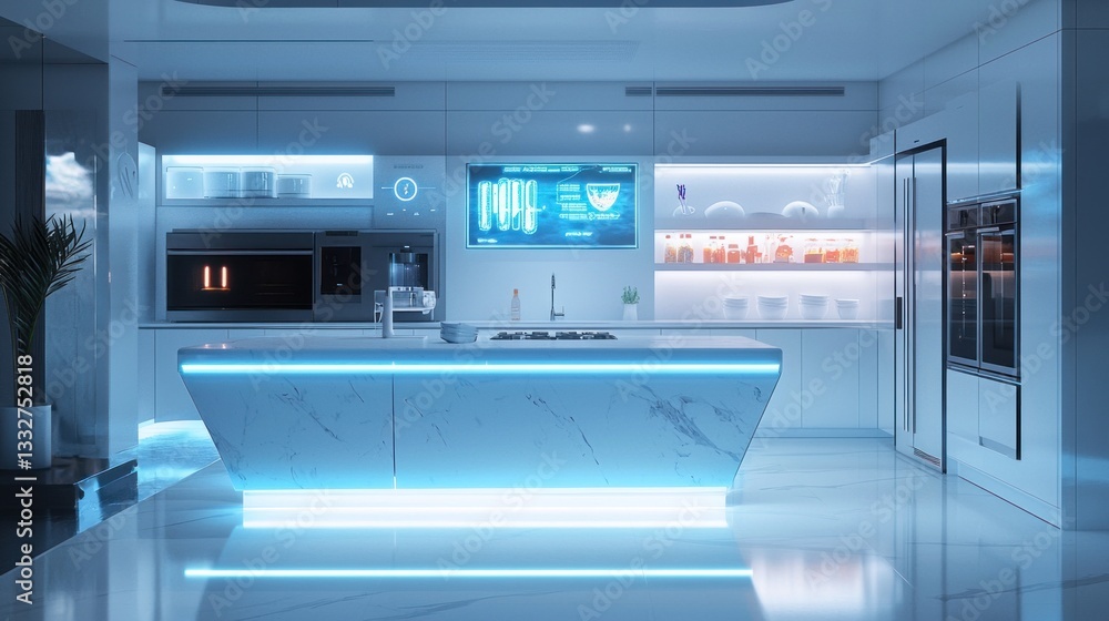 Futuristic Smart Kitchen: Sleek Design Meets Modern Technology Futuristic Smart Kitchen: Sleek Design Meets Modern Technology