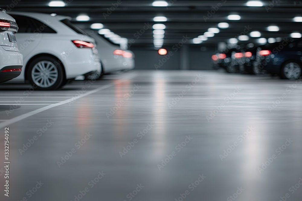 underground parking scene featuring neatly arranged cars in well-lit spacious garage with clear pathways and directional underground parking scene featuring neatly arranged cars in well-lit spacious garage with clear pathways and directional