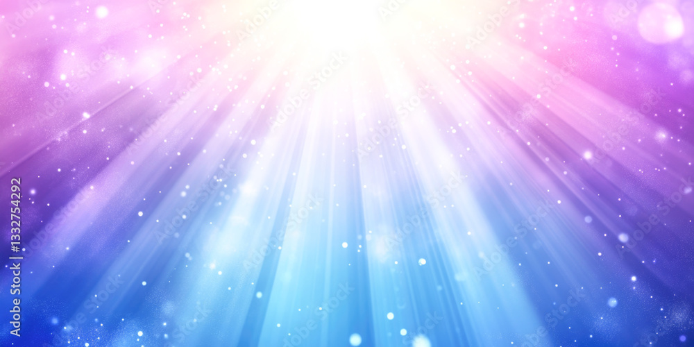Fototapeta premium Radiant pink and blue abstract light burst with sparkling particles