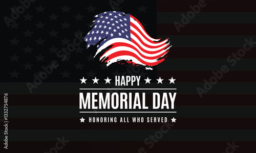 Happy Memorial Day banner. National american holiday. American flag.memorial day lettering banner. in honor of our heroes. hand drawn text with stars for memorial day in usa.