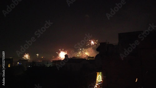 Fireworks on New Year's Eve in Southern Italy.