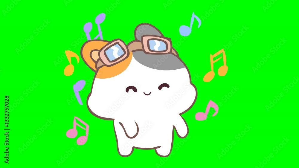 A charming cat character animation, perfect for enhancing emotions in your videos!