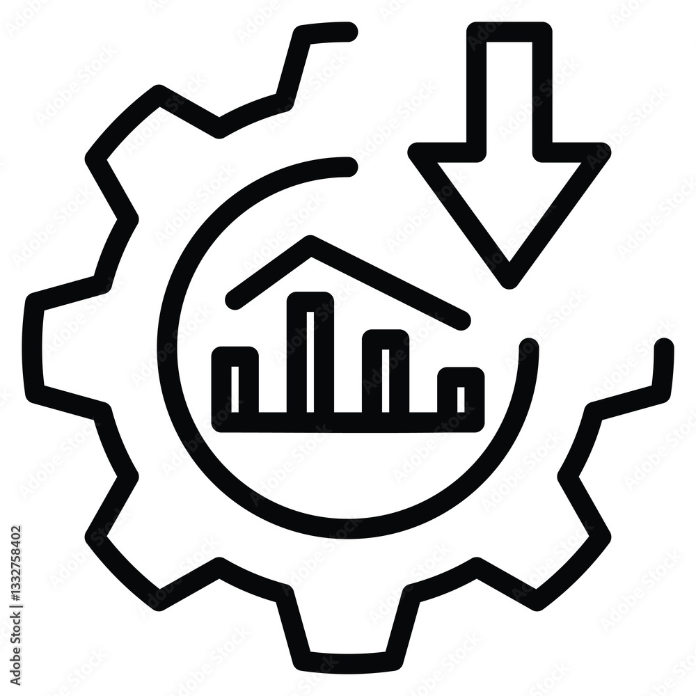 Economic Impact icon line vector illustration Economic Impact icon line vector illustration