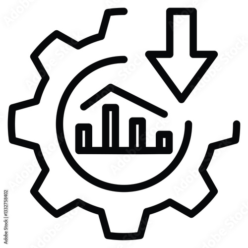 Economic Impact icon line vector illustration