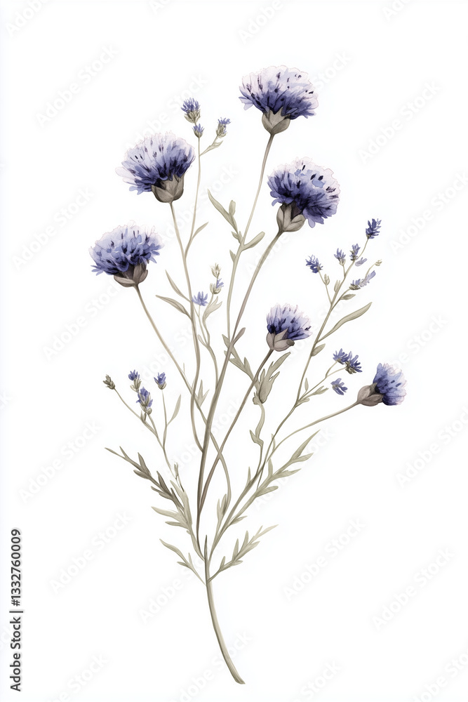 Naklejka premium Delicate Purple Floral Arrangement