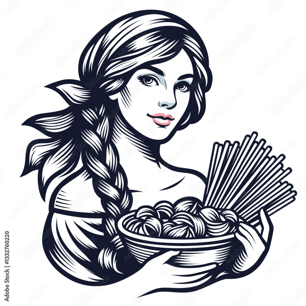 Camponesa e macarrão