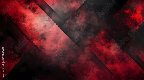 Abstract Red and Black Grunge Geometric Background Texture