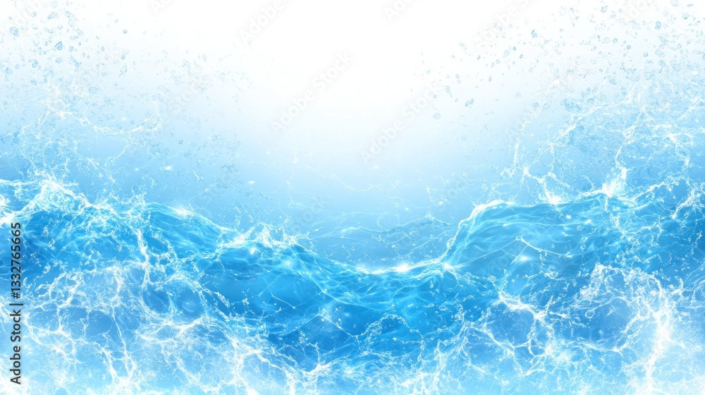 Fototapeta premium Ocean Waves Splashing: A Serene Blue Paradise