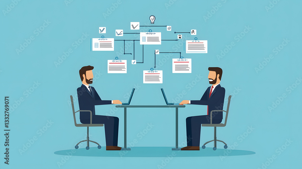 Professional HR Manager Conducting Interview with Employee in Business Setting Professional HR Manager Conducting Interview with Employee in Business Setting