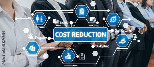 Foto A diverse group of professionals discusses cost reduction strategies